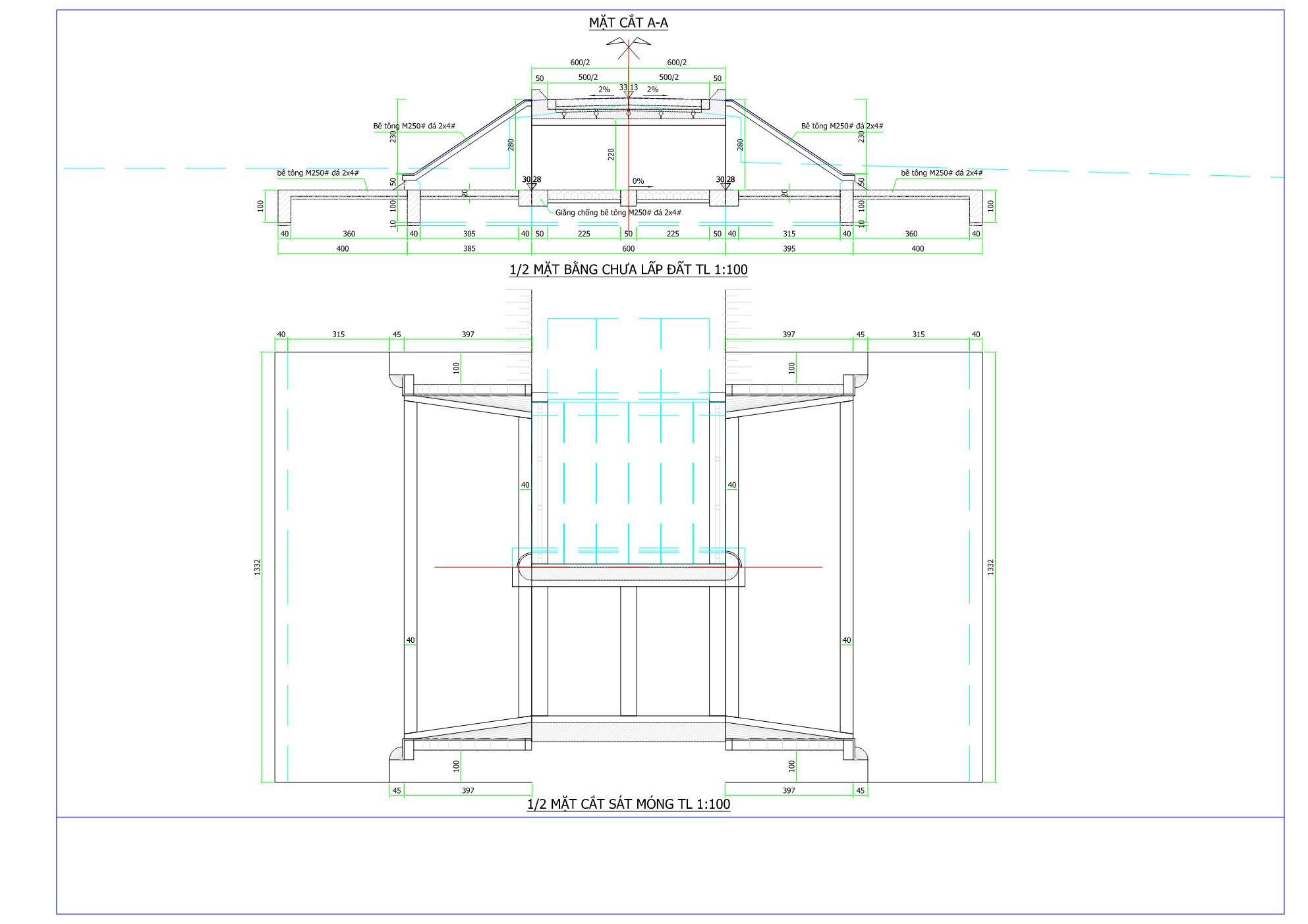 Bố trí chung cầu bản hai nhịp, dầm bản đúc sẵn theo định hình 533-11-01