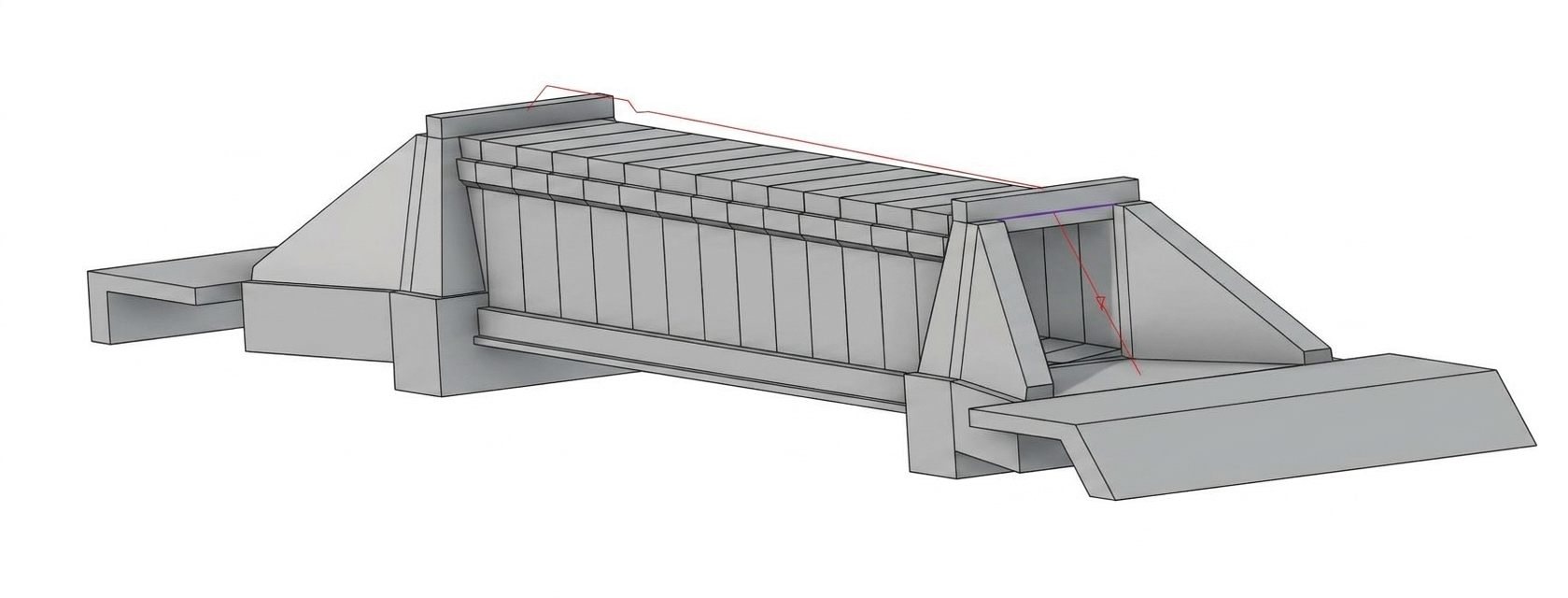 Phối cảnh 3D cống vuông đúc sẵn cơ bản