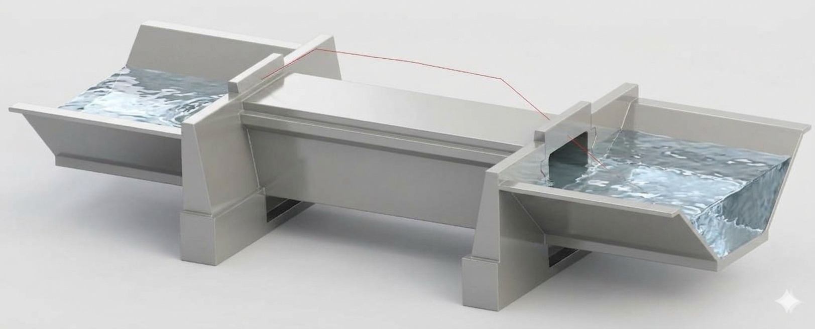 Phối cảnh 3D cống hộp kết hợp mương thuỷ lợi